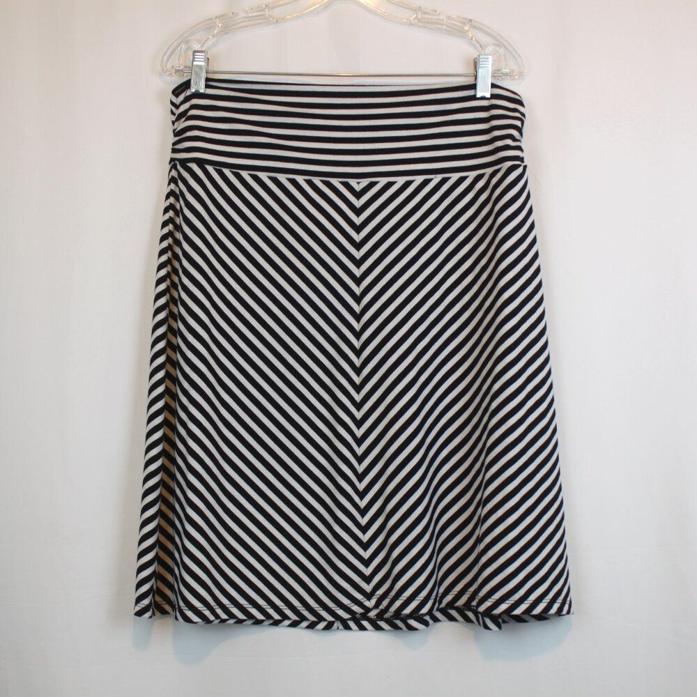 Faded Glory Black White Striped Skirt - Picture 2 of 6